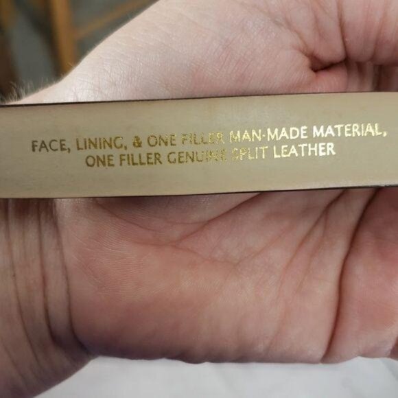 Worthington Black Leather Belt Gold-Tone Double Ring Buckle - Picture 6 of 8